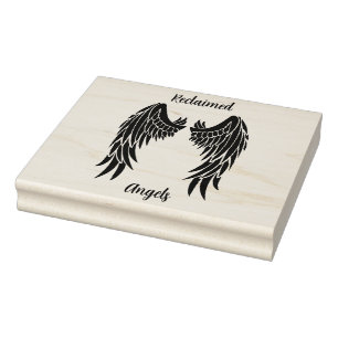 Caucho Sello de arte de los ángeles recuperados