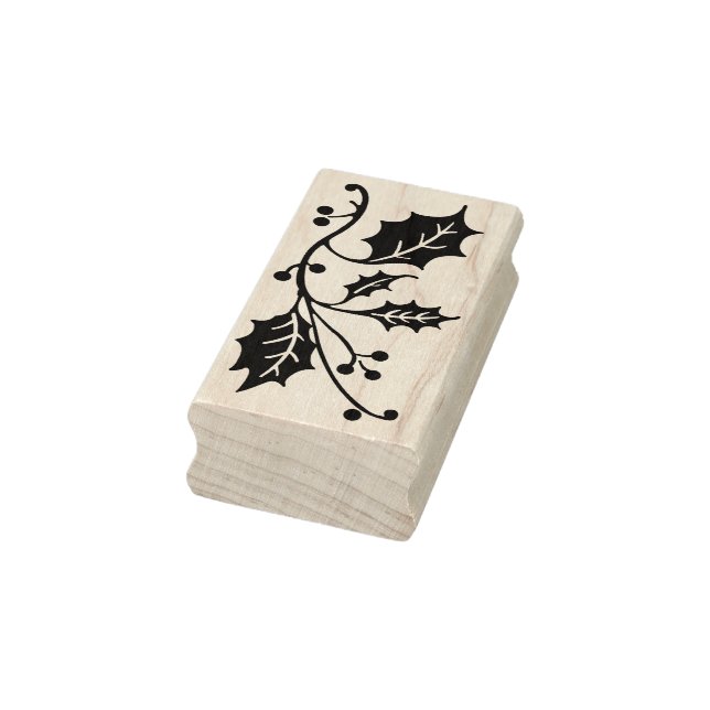 Caucho sello de arte de los navidades holly (Sello)