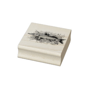 Caucho Sello de arte de madera
