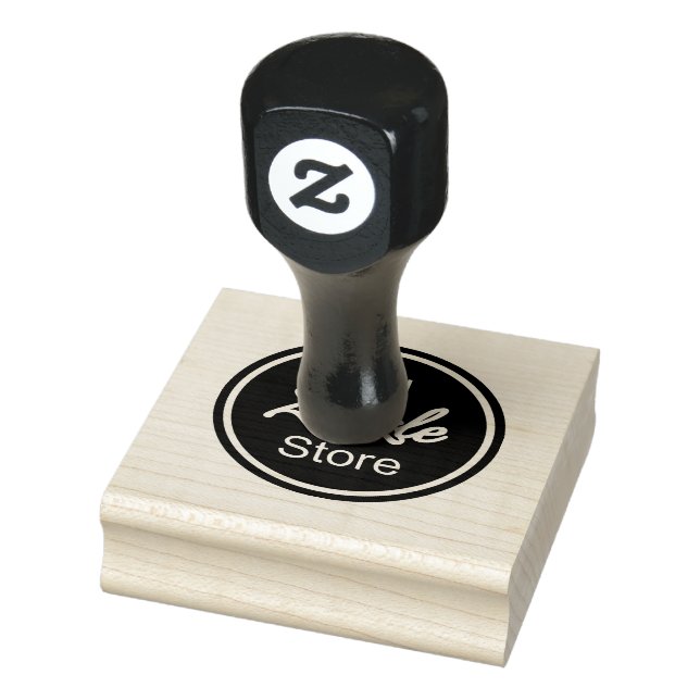 Caucho Sello de arte de madera de 2,5" x 2,5" con logotip (Sello)