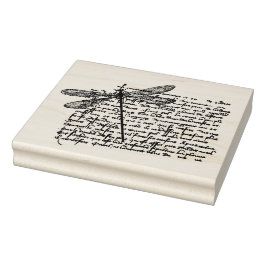 Caucho Sello de arte de madera de época