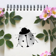 Sello de Arte de Madera de Mariquita Adorable