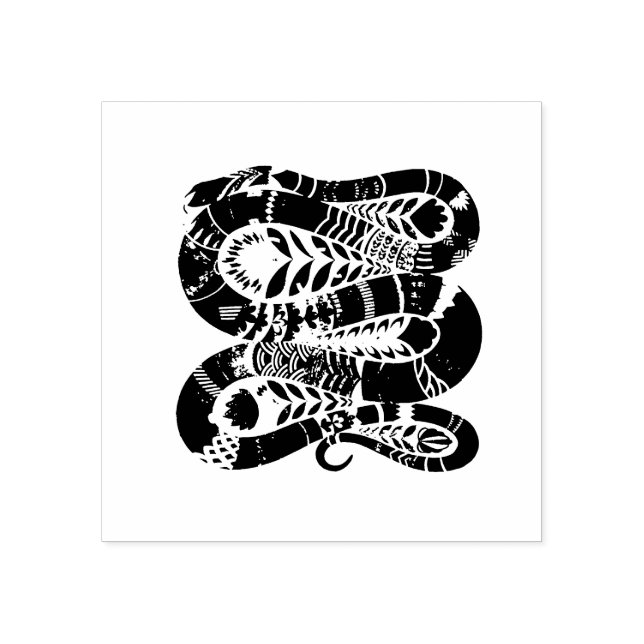 Caucho Sello de arte de madera de serpiente (Impresión)