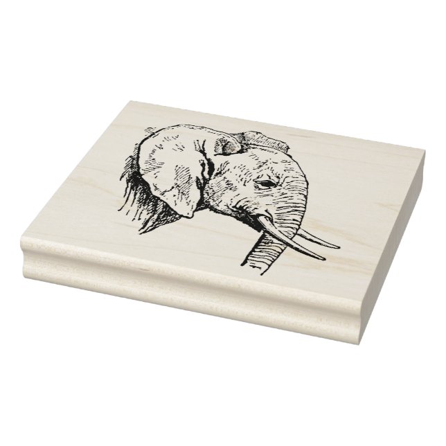Caucho Sello de arte de madera - Elefante (Sello)