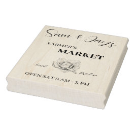 Caucho Sello de arte de madera en el mercado de los agric