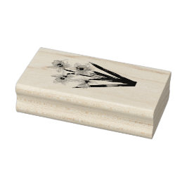 Caucho Sello de arte de madera narcisos de primavera