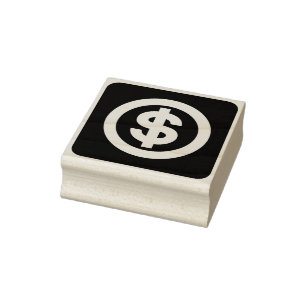 Caucho sello de arte de signo de dólar