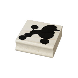 Caucho sello de arte de silhouette poodle