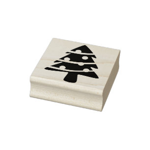 Caucho sello de arte de silueta de árbol de Navidad