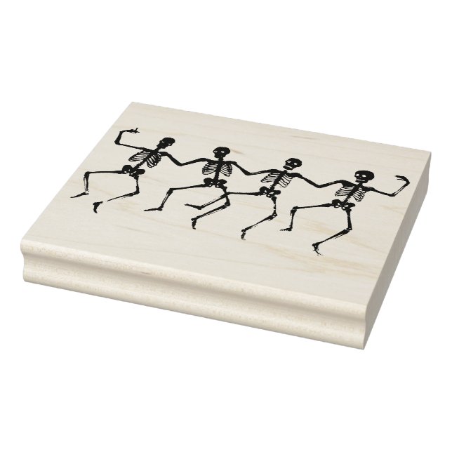 Caucho Sello de arte de silueta de esqueletos bailarines (Sello)