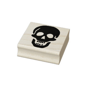 Caucho Sello de arte de silueta de la cara de la calavera