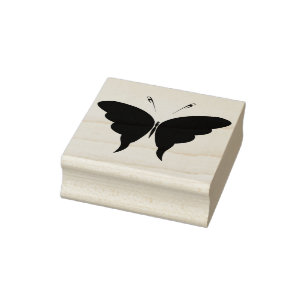 Caucho sello de arte de silueta de mariposa