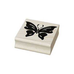 Caucho sello de arte de silueta de mariposa