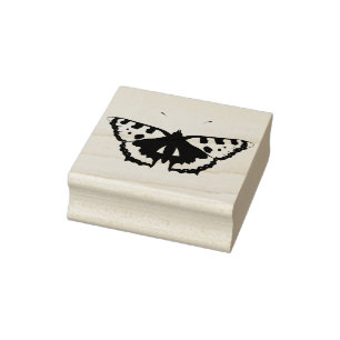 Caucho sello de arte de silueta de mariposa