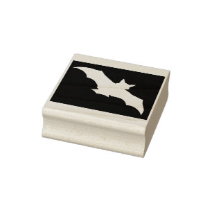 Caucho Sello de arte de silueta invertida en murciélago