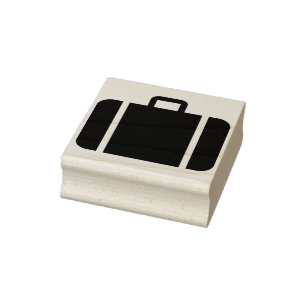 Caucho sello de arte de silueta maleta