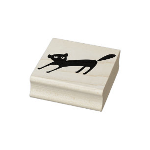 Caucho sello de arte de silueta personalizado de gato