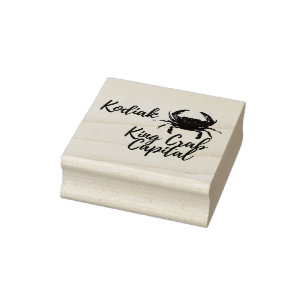 Caucho Sello de arte en madera de cangrejo de Kodiak
