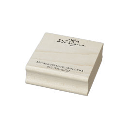 Caucho Sello de arte en madera minimalista elegante