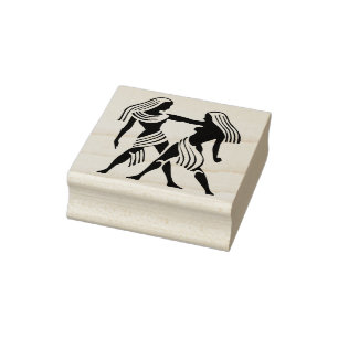 Caucho sello de arte gemini twins zodiac