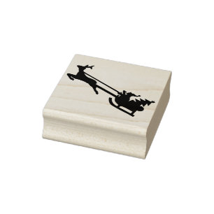 Caucho sello de arte santa y sleigh