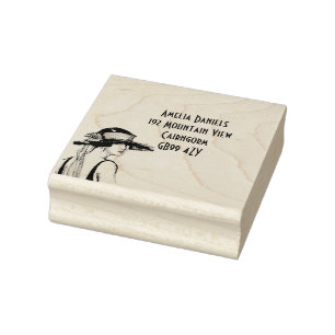 Caucho Sello de autotinta del Chica de Flapper de 1920