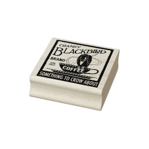 Caucho Sello de café de época Sello de ave negra
