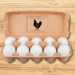 Caucho Sello de cartón de huevos con monograma Huevos fre