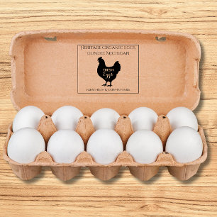 Caucho Sello de cartón de huevos con monograma Huevos fre