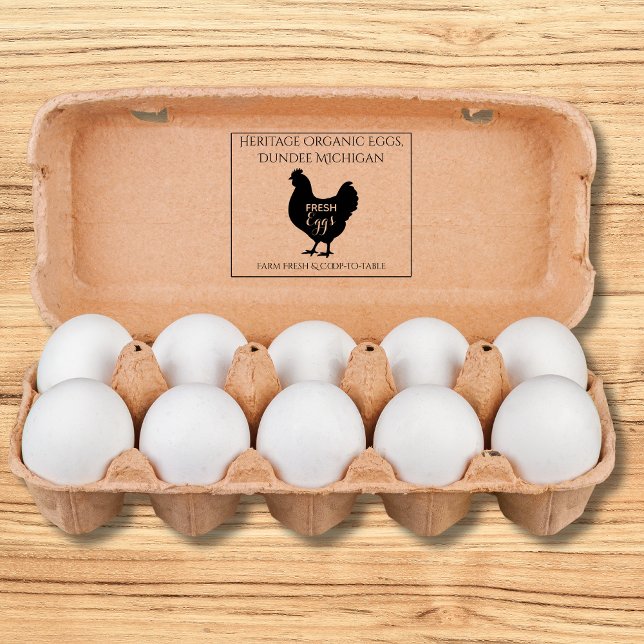 Caucho Sello de cartón de huevos con monograma Huevos fre (Subido por el creador)