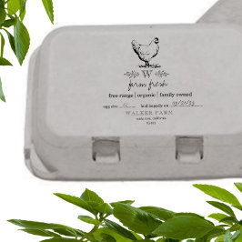 Caucho Sello de cartón de huevos de monograma estilo casa