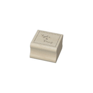 Caucho Sello de casamiento personalizado de monograma cua