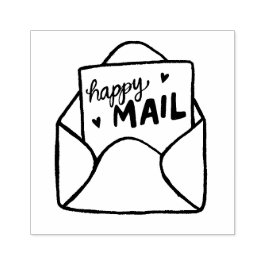 Caucho Sello de correo de Envelope Happy Mail