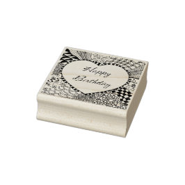 Caucho Sello de cumpleaños feliz