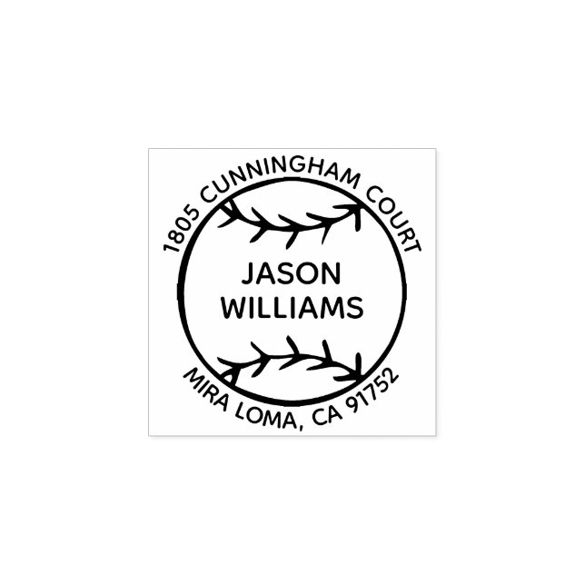 Caucho Sello de devolución de dirección de béisbol con no (Impresión)
