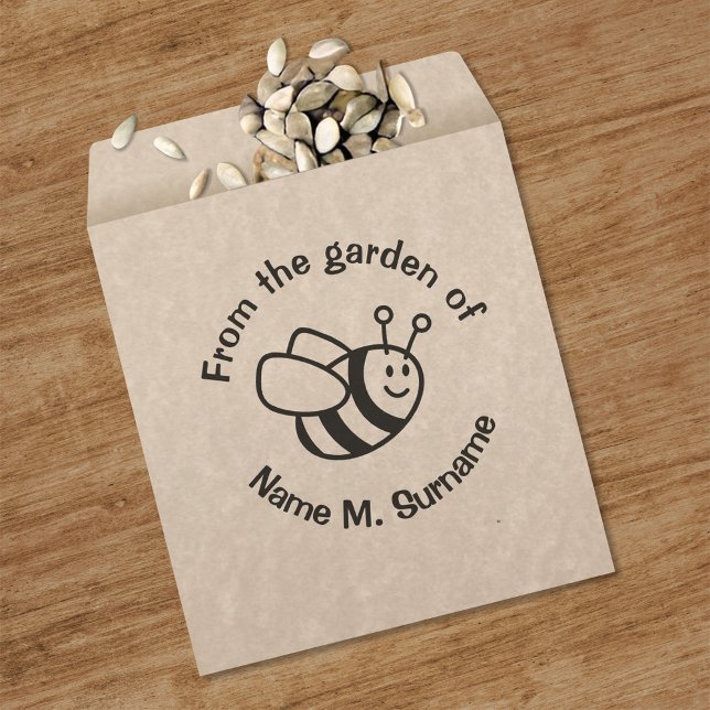 Caucho Sello de dibujos animados de abeja (Seed Envelope Stamp in Use)