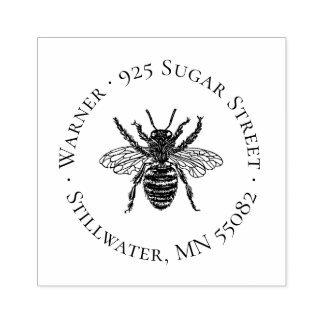 Caucho Sello de dirección de círculo de abejas vintage