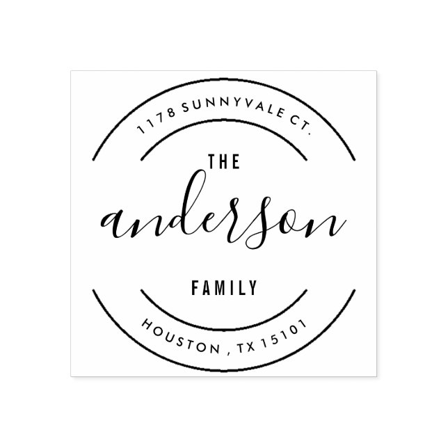 Caucho Sello de dirección de devolución de familia de tod (Impresión)