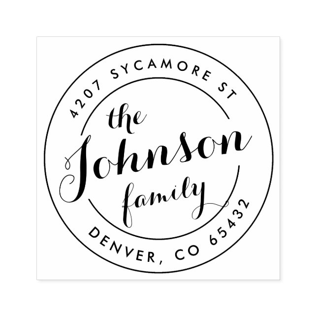 Caucho Sello de dirección de devolución de redondeo de pe (Impresión)