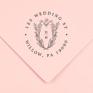 Caucho Sello de dirección de devolución del Boda de goma 