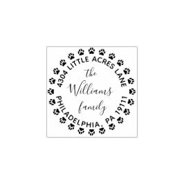 Caucho Sello de dirección de devolución familiar con pint