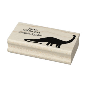 Caucho Sello de dirección de dinosaurio personalizado - P