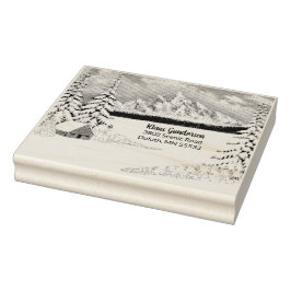 Caucho Sello de dirección de madera grande Winter Wonder