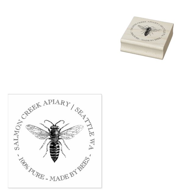 Caucho Sello de dirección de miel de abeja Personalizado  (Sellado)