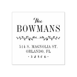 Caucho Sello de dirección de monograma familiar