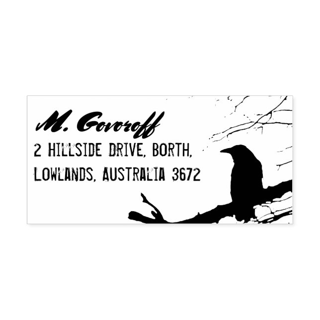 Caucho Sello de dirección de retorno de Raven (Impresión)