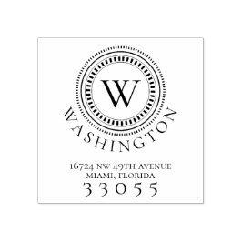 Caucho Sello de dirección de retorno de un círculo monogr