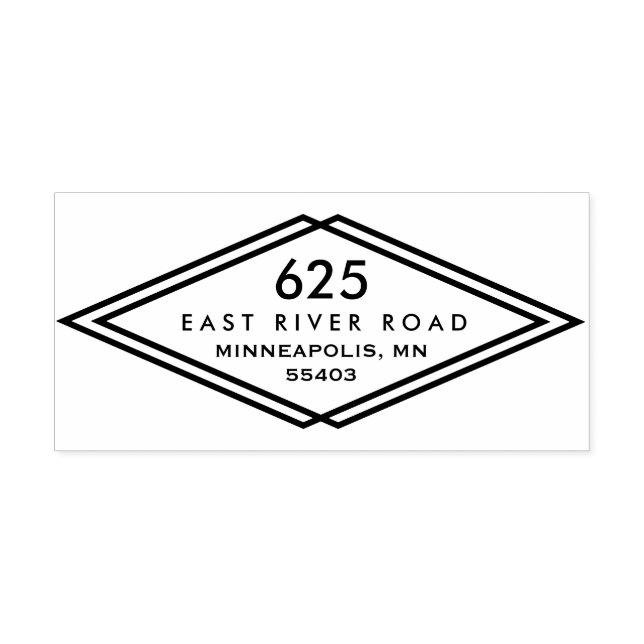 Caucho Sello de dirección de retorno moderno de mediados  (Impresión)