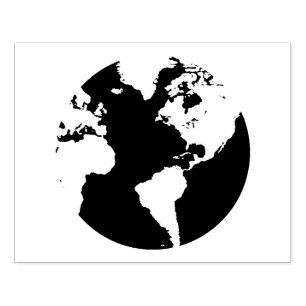 Caucho Sello de diseño de continente de globo terráqueo