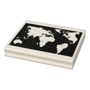 Caucho Sello de diseño de continente de mapa mundial